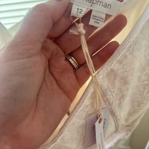 NWT V. Chapman White Brocade Bridal Dress SZ 12 - Picture 2 of 11